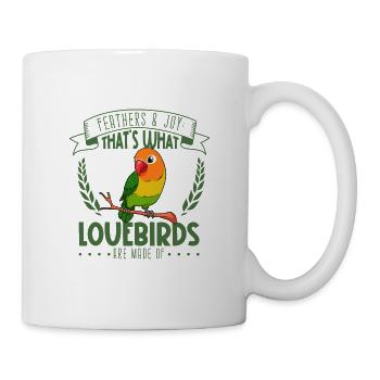 Federn und Freude - Unzertrennliche - Tasse - Weiß - Rechts