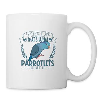 Federn und Freude - Sperlingspapagei - Tasse - Weiß - Rechts