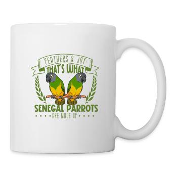 Plumes et joie - Perroquet du Sénégal - Mug blanc - blanc - Droite