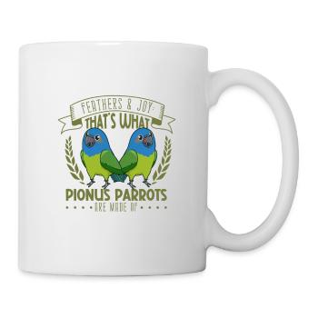 Plumes et joie - Perroquet à croupion roux - Mug blanc - blanc - Droite