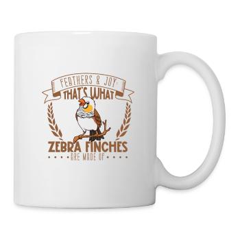 Federn und Freude - Zebrafink - Tasse - Weiß - Rechts