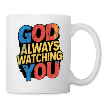 DIEU VOUS REGARDE TOUJOURS - Mug blanc - blanc - Droite