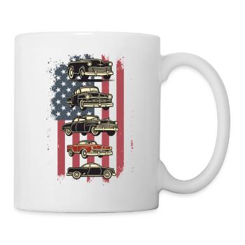 Vintage Class Muscle Car Retro American Flag - Tasse - Weiß - Rechts
