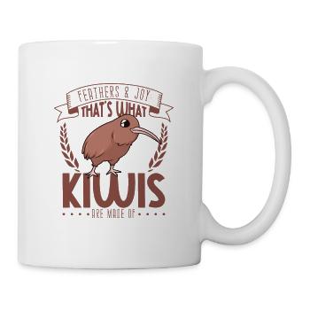 Federn und Freude - Kiwi - Tasse - Weiß - Rechts