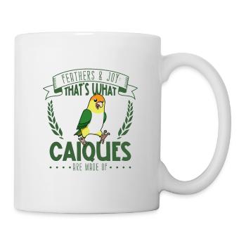 Feathers and Joy - Perroquet à ventre blanc - Mug blanc - blanc - Droite