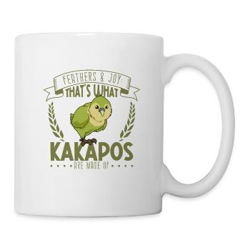 Federn und Freude - Kakapo - Tasse - Weiß - Rechts