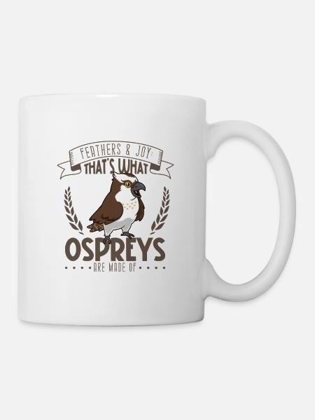Federn und Freude - Fischadler - Tasse - Weiß