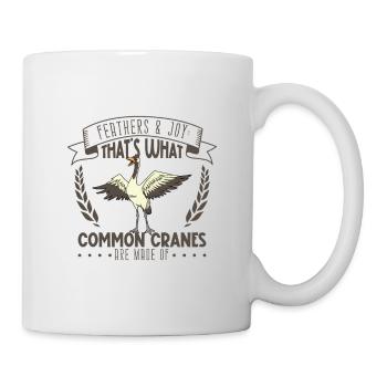 Plumes et joie - Grue - Mug blanc - blanc - Droite
