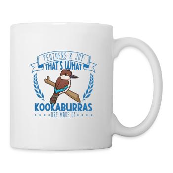Federn und Freude - Kookaburra - Tasse - Weiß - Rechts