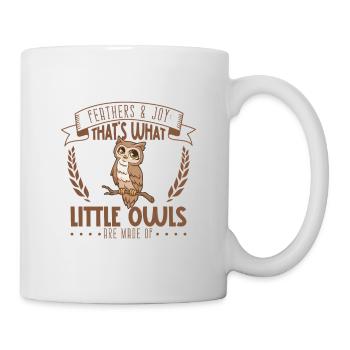 Federn und Freude - Steinkauz - Tasse - Weiß - Rechts