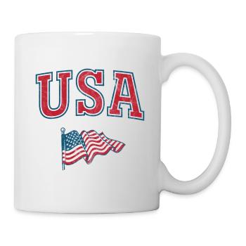 Flagge der USA - Tasse - Weiß - Rechts