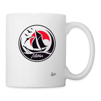 Say hello and sail by boat - Mug - white - Right