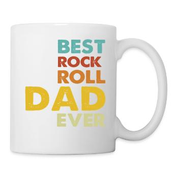 Meilleur papa de tous les temps avec guitare, musique rock et thème du crâne - Mug blanc - blanc - Droite