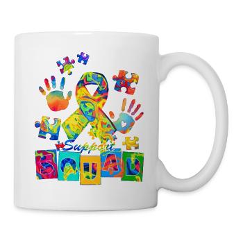 Autisme Super-héros Soignant Puzzle Enfants Anormaux - Mug blanc - blanc - Droite