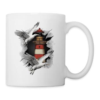 Lighthouses Lighthouse Seagull Seagulls - Mug - white - Right