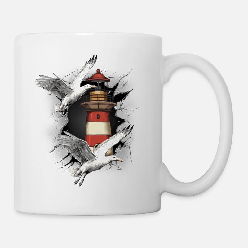 Leuchttürme Leuchtturm Möwe Möwen - Tasse - Weiß