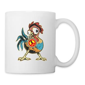 Poulet Coq Paix Réveil Paix Paix Paix Mondiale - Mug blanc - blanc - Droite