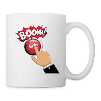 PUSHING BUTTONS, BOOM - Mug - white - Right
