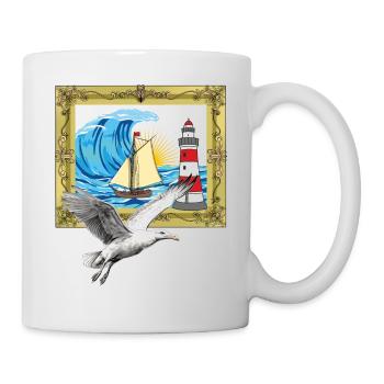 Mouette Mouettes maritimes Phare des oiseaux de mer - Mug blanc - blanc - Droite