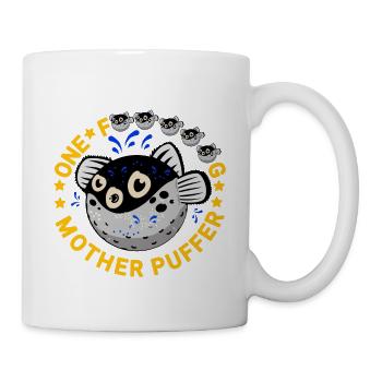 Drôle de poisson-globe avec un dicton - Mug blanc - blanc - Droite