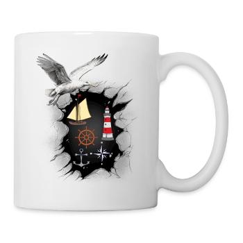Mouette Mouettes maritimes Phare des oiseaux de mer - Mug blanc - blanc - Droite
