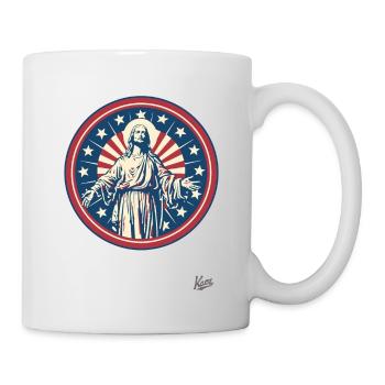 Patriotischer Amerikanischer Jesus - Tasse - Weiß - Rechts