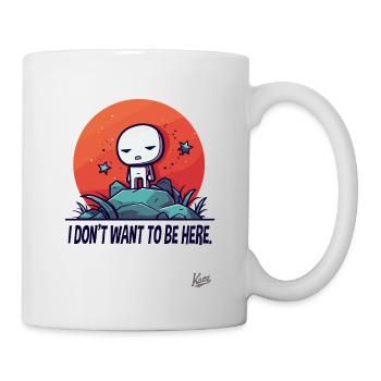 drôle mignon extraterrestre : Je ne veux pas être ici - Mug blanc - blanc - Droite