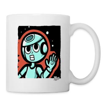 Le silence de l’espace : dessin animé drôle d’astronaute - Mug blanc - blanc - Droite
