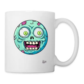 Lustig Verrücktes Monster Gesicht und große Augen - Tasse - Weiß - Rechts