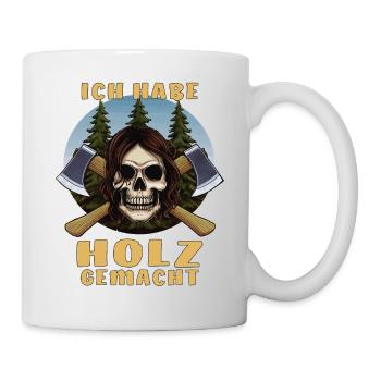 SKULL AXE I MADE WOOD - Mug - white - Right