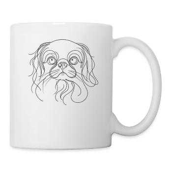 Line Art Japanese Chin Japanese Spaniel - Mug - white - Right