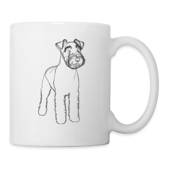 Line Art Kerry Blue Terrier Terriers - Tasse - Weiß - Rechts