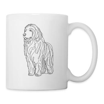 Dessin au trait Komondor Chien de berger hongrois Komondors - Mug blanc - blanc - Droite