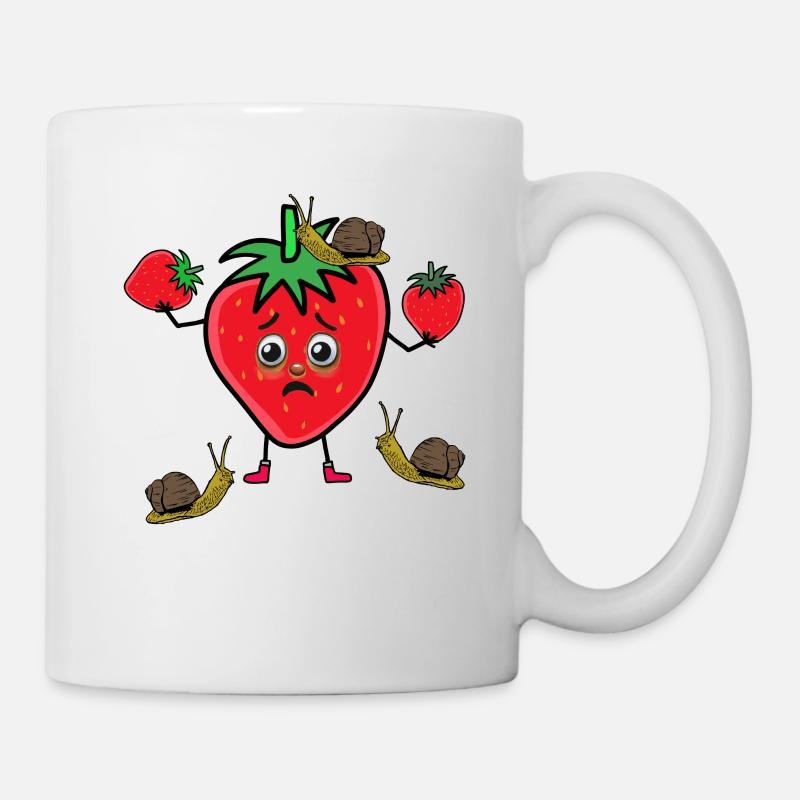Escargots fraises ravageurs Fraises Escargots - Mug blanc - blanc