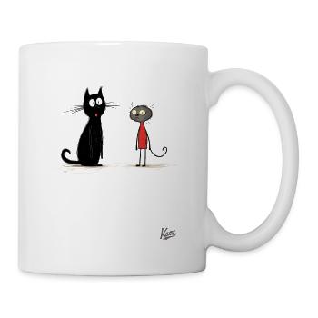 Un chat sauvage et un chat civilisé - Mug blanc - blanc - Droite