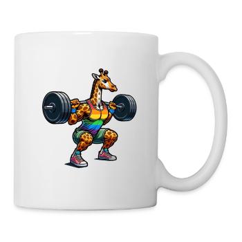 Cool Giraffe Squatting In The Gym 2 - Mug - white - Right