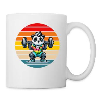 Cool Rainbow Panda Squatting In The Gym - Tasse - Weiß - Rechts