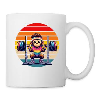 Rainbow Monkey Squatting in the Gym - Mug - white - Right