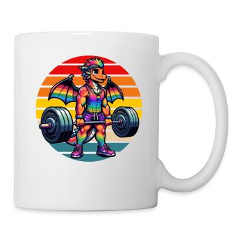 Strong Muscular Rainbow Dragon Lifting - Tasse - Weiß - Rechts