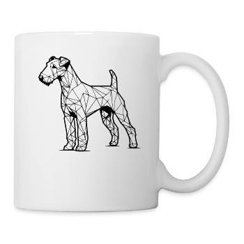 Geometrische Strichkunst Airedale Terrier Bingley - Tasse - Weiß - Rechts