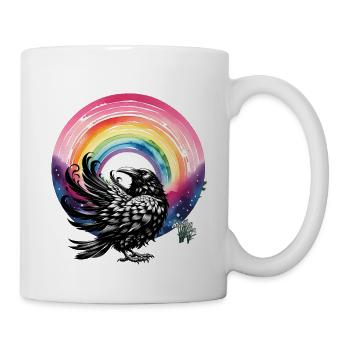 Corbeaux arc-en-ciel Corbeaux Corbeau Printemps corbeau - Mug blanc - blanc - Droite