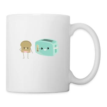Ich will dich in mir - das ist heiß. Lustiger Toaster - Tasse - Weiß - Rechts