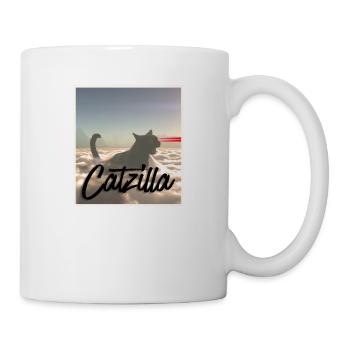 Catzilla T-shirt d’Halloween Funny Black Cat Laser Eyes - Mug blanc - blanc - Droite