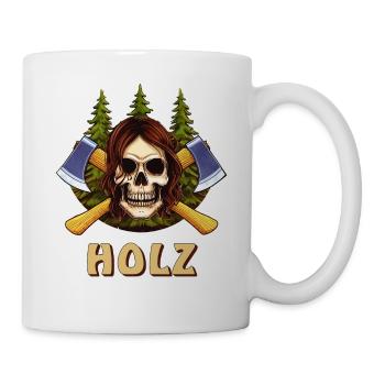SKULL AXE WOOD - Mug - white - Right