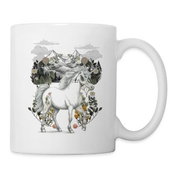 Einhorn Einhörner Fabelwesen Fabeltiere Kind - Tasse - Weiß - Rechts
