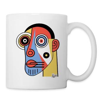 Abstract Cubism Art of a Caveman - Mug - white - Right
