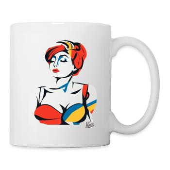 Abstract Art Portrait of a Woman - Mug - white - Right
