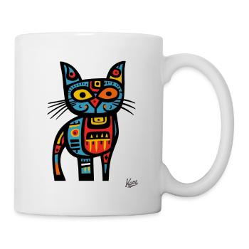 Abstract Cubism Art, Stupid Cat - Mug - white - Right