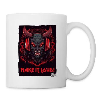 Kopfhörer Teufel Rock: Mach es lauter - Tasse - Weiß - Rechts