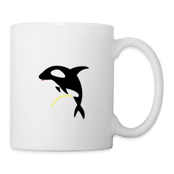 Wee Freely T-Shirt - Funny Killer Whale Orca Pun - Mug - white - Right